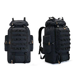 Похідний рюкзак на 80-100 л, 95(80)х37х23 см, xs-f22 Чорний / Рюкзак для кемпінгу