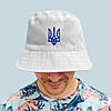 Панама для чоловіків бавовняна з гербом України (58-60 см) Біла / Патріотична панама / Літній капелюх, фото 7
