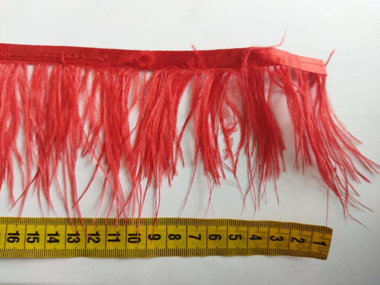 Перья страуса на ленте красные, фото 1