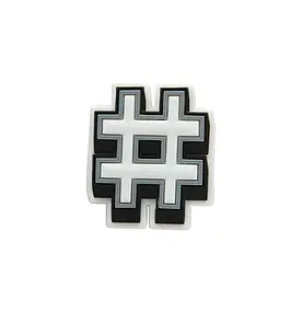 Джибітси прикраси для взуття кроксів сабо JIBBITZ Tag Хештег # (Знак решітки) Світиться в темряві № 1204