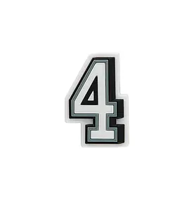 Джибітси прикраси для взуття кроксів сабо JIBBITZ Цифра 4 Світиться в темряві № 1198