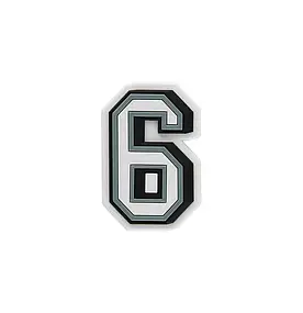 Джибітси прикраси для взуття кроксівв сабо JIBBITZ Цифра 6 Світиться в темряві № 1200