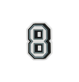 Джибітси прикраси для взуття кроксів сабо JIBBITZ Цифра 8 Світиться в темряві № 1202