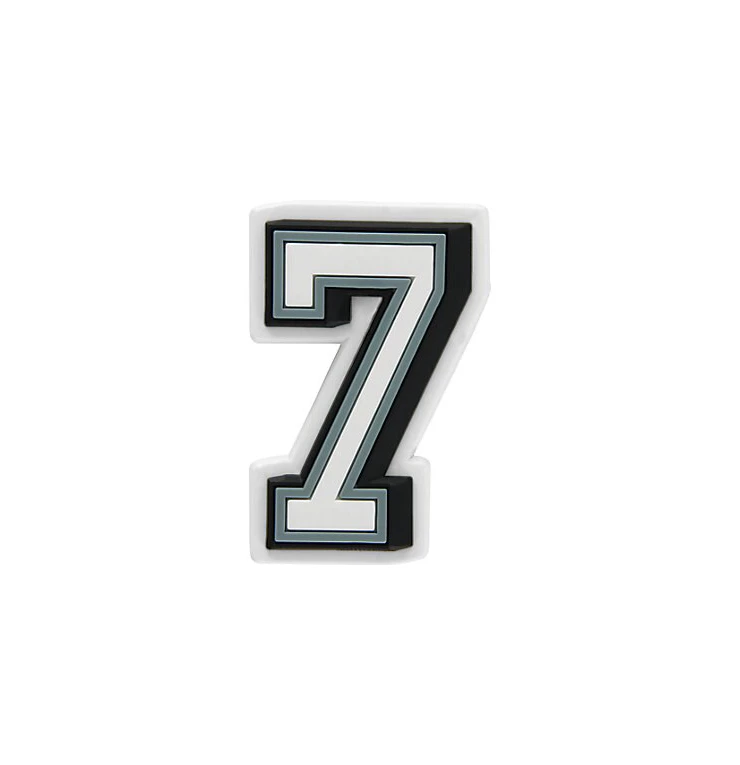 Джибітси прикраси для взуття кроксів сабо JIBBITZ Цифра 7 Світиться в темряві № 1201