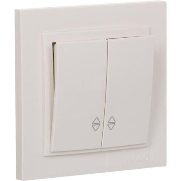 Вимикач подвійний прохідний кремовий Mono Electric DESPINA, фото 1