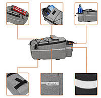 Вело термосумка B-SOUL на задний багажник 050 размер 38х15,5х16 см объем 10 л