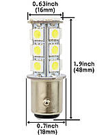 Автолампа світлодіодна P21W(1157)-18s5050 на 18 світлодіодів (білий і теплий білий)