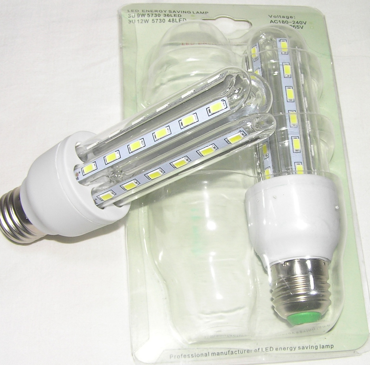 Epistar E27 форма 3U 12wt 36led холодний, на блистері