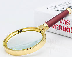 Лупа діаметр 100 мм ручка червоне дерево