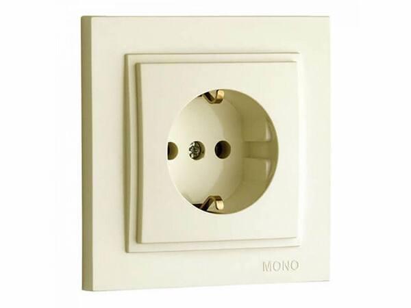 Розетка із з/к Mono Electric DESPINA крем, фото 1