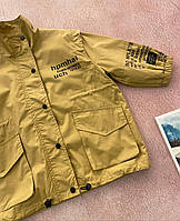 Куртка ветровка для мальчика с надписью Бежевая 21360/22360 65, Mamamia, Бежевый, Для мальчиков, Весна Осень,