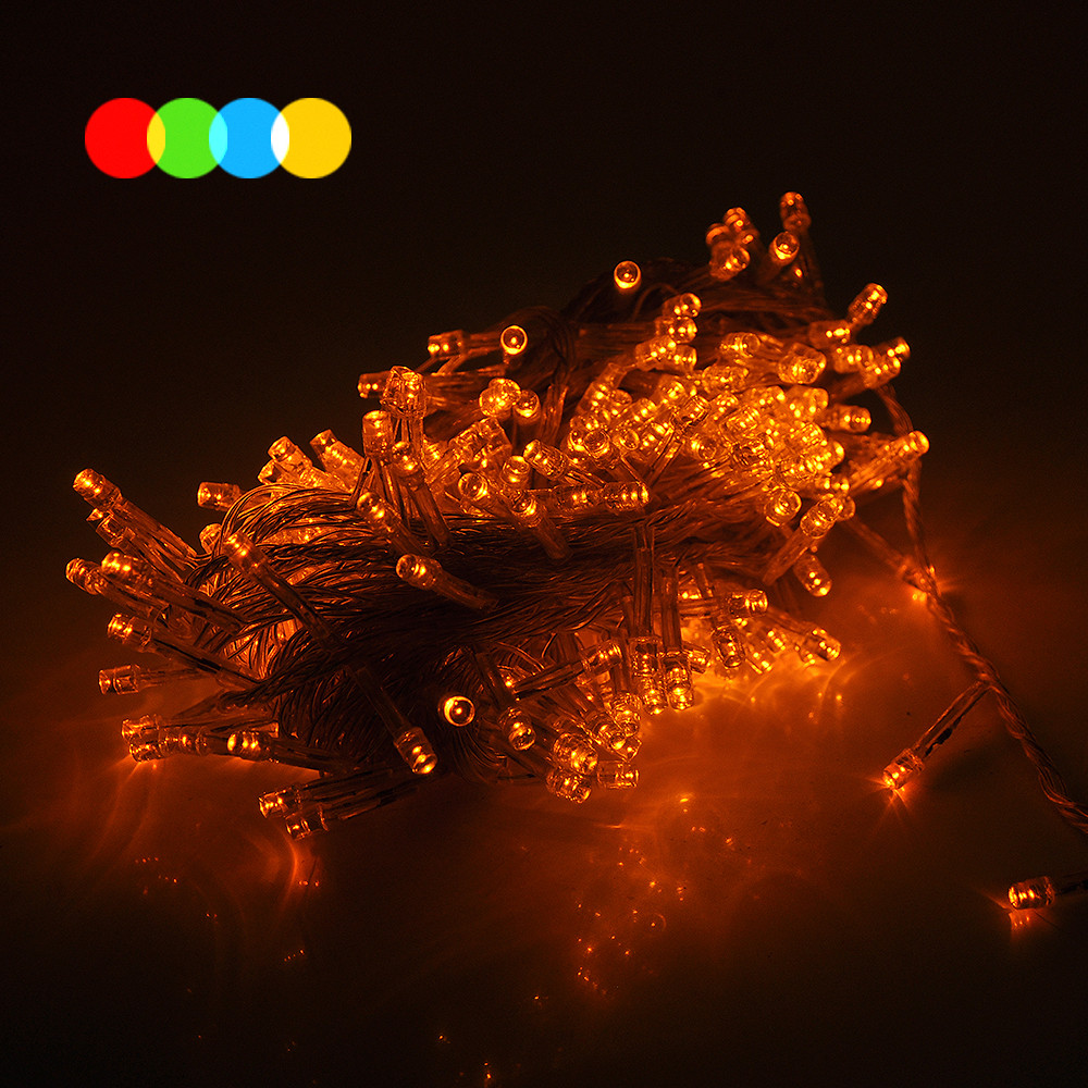 Гірлянда 300LED (Водоспад) Red / Green / Blue / Yellow, 8 режимів, 3*1,2метра, прозора ізоляція, BOX