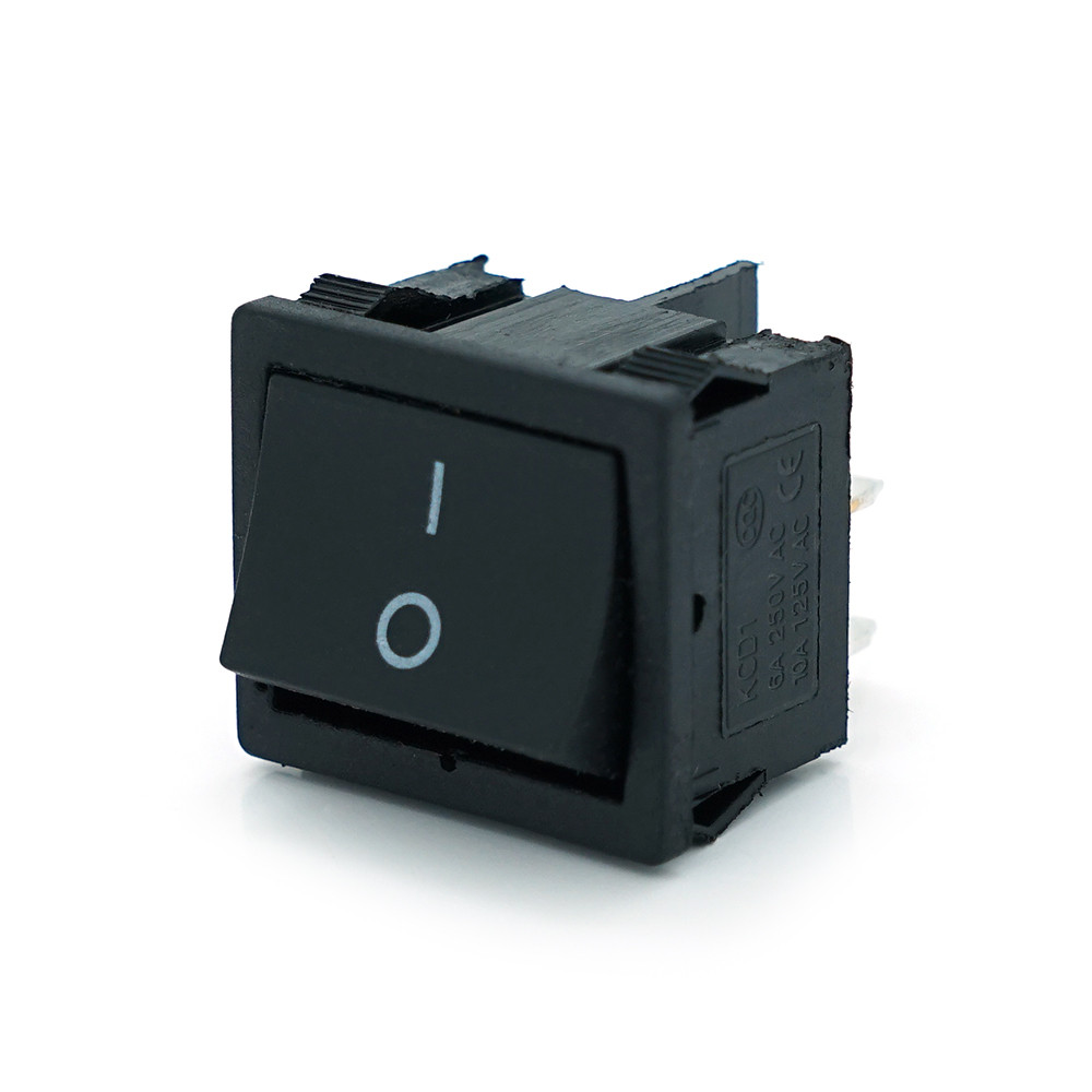 Перемікач ON-OFF KCD1-104, 250VAC/6A, 4 контакти, Black, Q100