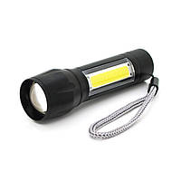 Ліхтарик ручний CATA CT-8024, 5W Led-CREE Q5 + COB, Zoom, 3 реж., корпус-алюміній, водостійкий, ударостійкий,