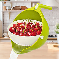 Миска-дуршлаг из пищевого пластика для ягод Mesh strainer Drain Basket 2в1