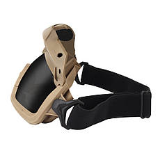 Окуляри під шолом FAST затемнена лінза, Tan (для Airsoft, Страйкбол), фото 3