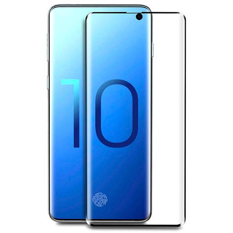 Захисне скло 3D Full Glue Premium для Samsung S10 Black, фото 1