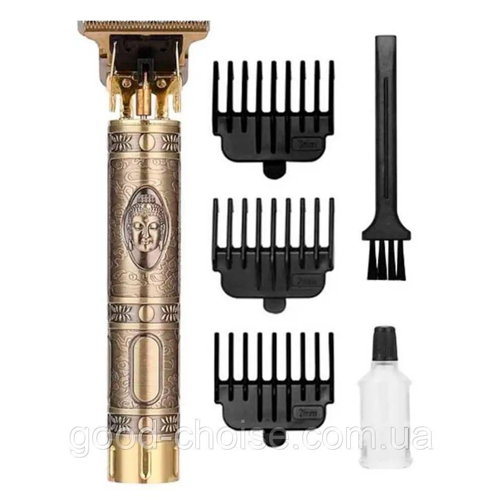 Машинка триммер для стрижки волосся, з USB та 3 насадками WS-T99 / Акумуляторна машинка для вусів та бороди, фото 1