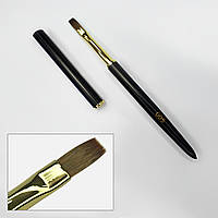 Пензель для гелю FOX Art Brush 005 пряма, штучний ворс, з чорною ручкою