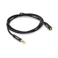 Подовжувач VEGGIEG AFB-1 Audio DC3.5 тато-мама 1.0м, GOLD Stereo Jack, (круглий) Black cable, Пакет Q500