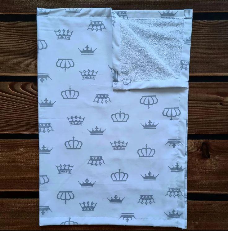 Багаторазова дитяча непромокальна пелюшка 50 х 70 см, бавовна + мембрана + бамбукова махра BST Білий/Сірий, фото 1