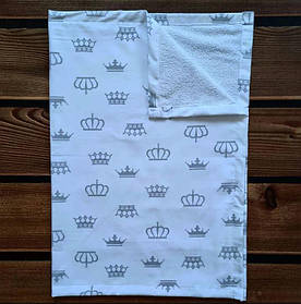 Багаторазова дитяча непромокальна пелюшка 50 х 70 см, бавовна + мембрана + бамбукова махра BST Білий/Сірий