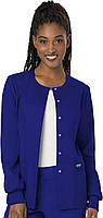 4X-Large Galaxy Blue Snap Front Scrub Jackets for Women, Workwear Revolution Soft Stretch WW310