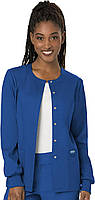5X-Large Royal Snap Front Scrub Jackets for Women, Workwear Revolution Soft Stretch WW310