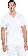 X-Small White Cherokee Men Scrubs Top Workwear Revolution V-образный вырез WW670