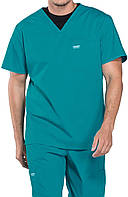 X-Large Teal Blue Cherokee Scrubs for Men Top с v-образным вырезом, рабочая одежда Professionals Soft Str