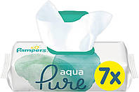 48 Count (Pack of 7) Влажные салфетки Pampers Aqua Pure для младенцев и детей, 864 штуки (18 x 48), на 99