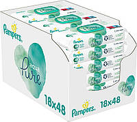 864 sztuki Влажные салфетки Pampers Aqua Pure для младенцев и детей, 864 штуки (18 x 48), на 99 % состоят