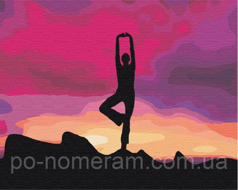 Акційна Розмальовка по цифрам BrushMe Медитація на заході (BS34820) 40 х 50 см, фото 1