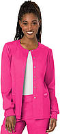 XX-Small Electric Pink Snap Front Scrub Jackets for Women, Workwear Revolution Soft Stretch WW310