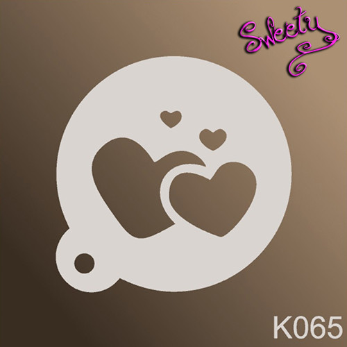 Трафарет для аквагриму багаторазові серця, Stencils by Sweety, фото 1