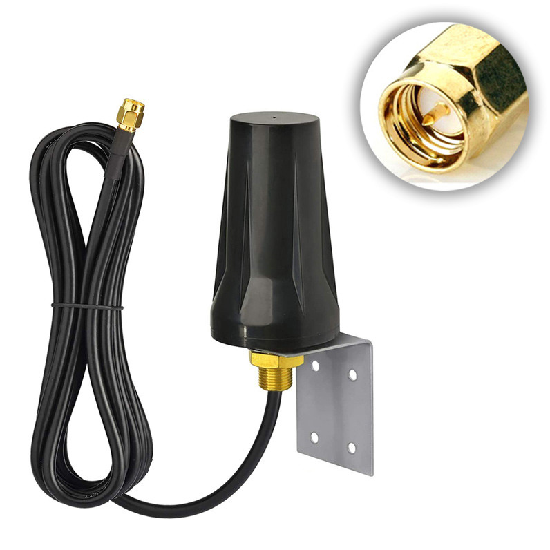 Зовнішня антена WiFi 4G 3G LTE GSM універсальна 5dBi 698-5850 MHz SMA Male папа 3 метри, корпусна всепогодна