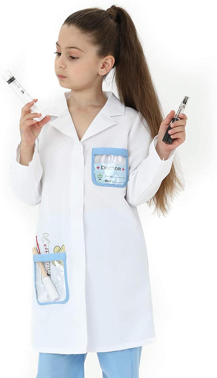 S(4-6years) White Jacket With Medical Kits Lingway Toys Kids Удавані рольові костюми
