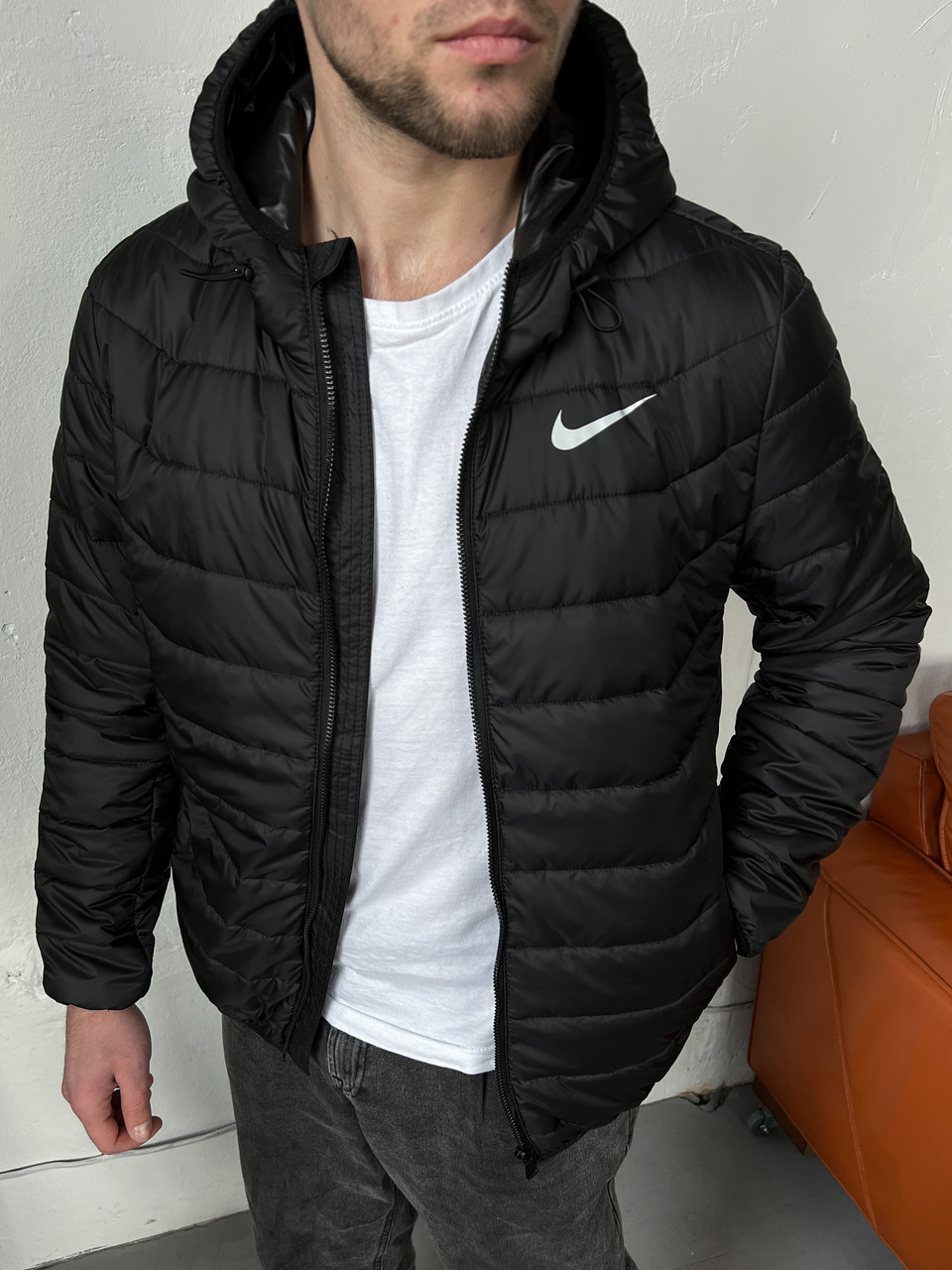 Весняна чоловіча стьобана куртка Nike (Найк) розмір S, M, L, XL M, фото 1