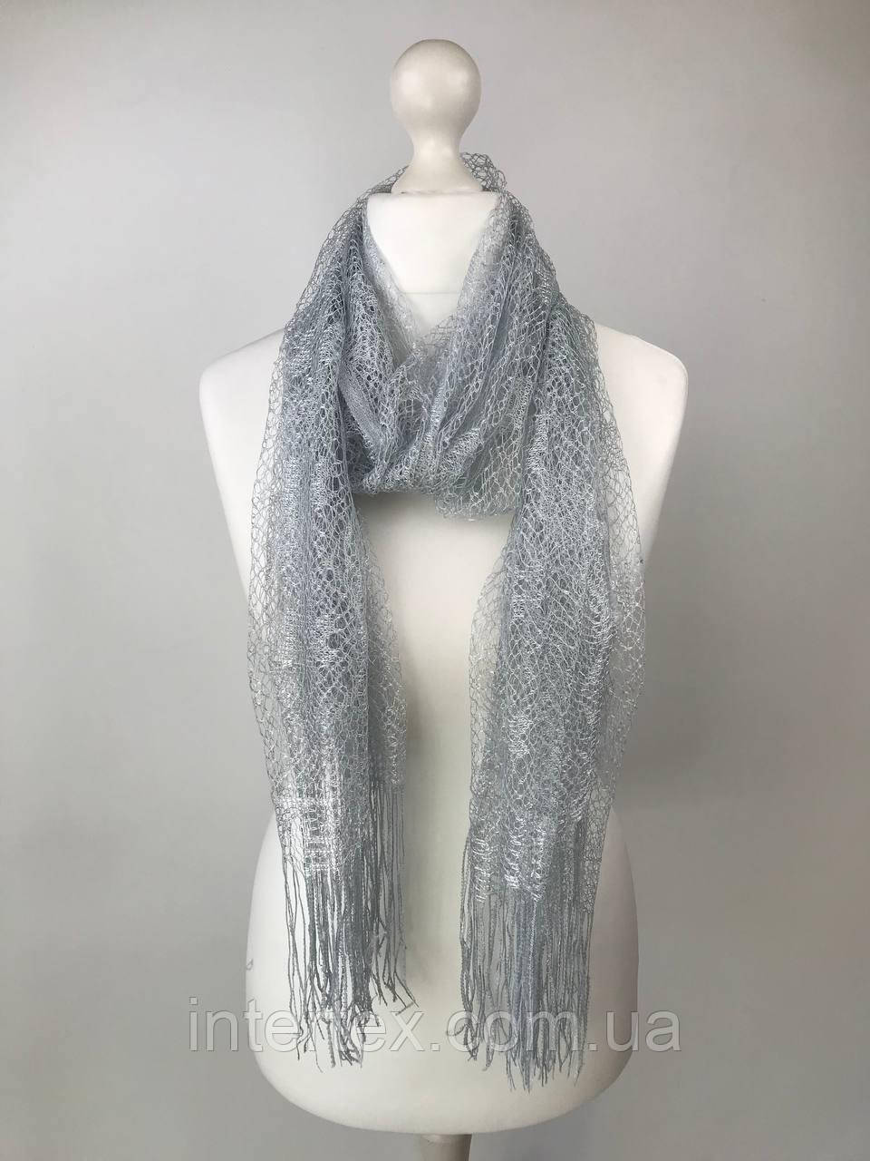 Ажурний Шарф Павутинка (срібло), фото 1