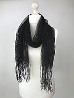 Ажурний Шарф Павутинка (чорний)