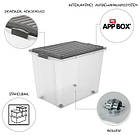 Ящик для хранения с крышкой Rotho Compact A3 70L сірий, фото 3