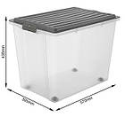 Ящик для хранения с крышкой Rotho Compact A3 70L сірий, фото 2