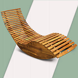 Дерев'яний садовий шезлонг-качалка Casaria