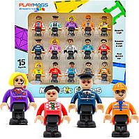 Figures Playmags Magnetic Figures-Community Figures Set of 15 Pieces - Play People Perfect for Magnetic T