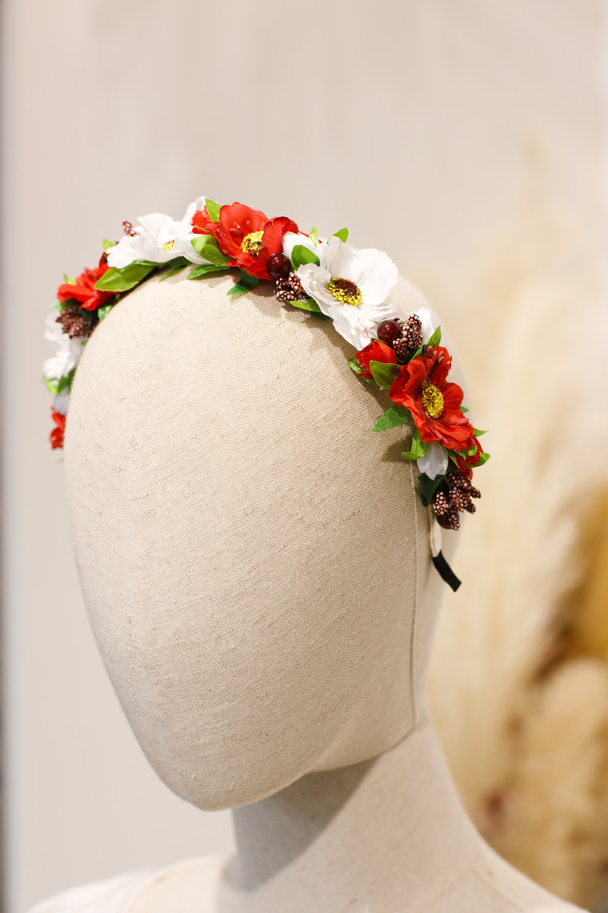 Обруч червоно-білі "Маки"