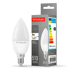 LED лампа Titanum C37 6W E14 4100K TLС3706144