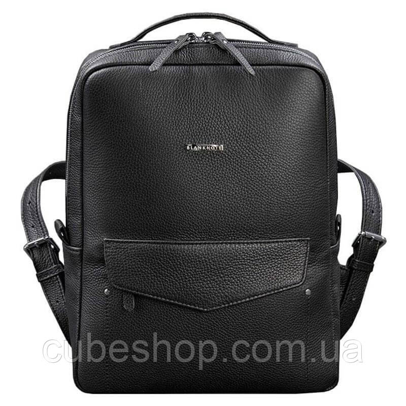 Міський шкіряний рюкзак на блискавці Cooper (чорний)