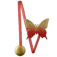 Магніт для штор метелик україна MIS LT 7х5.5 см золото/червоний пара 2 шт