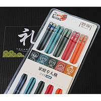 Палички для їжі 5 пар 24 см. П'ятиколірні палички нігті