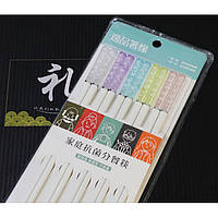 Палички для їжі 5 пар 24 см. Білі квіти вишні